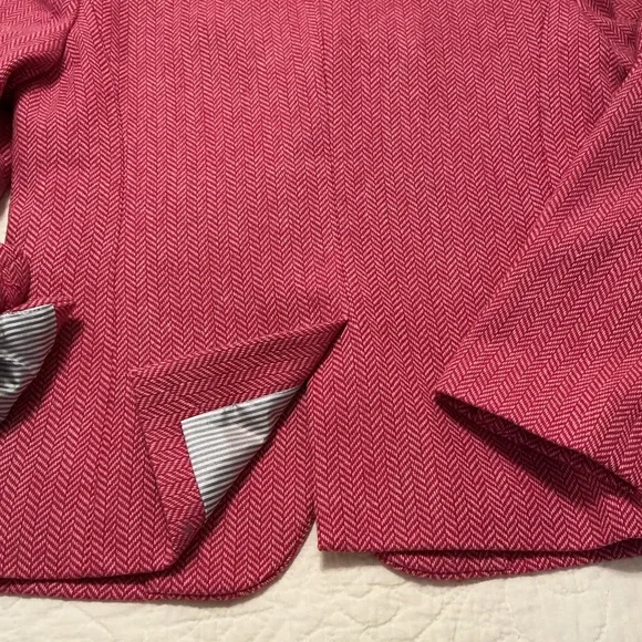 J. Crew Pink Herringbone Wool-Blend Fully Lined Women’s Blazer Size 6 - Picture 11 of 14